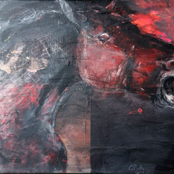 Painting titled "Furioso" by Laurence Poitrin, Original Artwork, Acrylic Mounted on Wood Stretcher frame