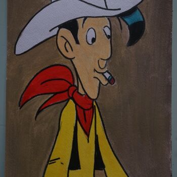 Painting titled "lucky luke - sur pa…" by Laurence Servoin, Original Artwork, Acrylic