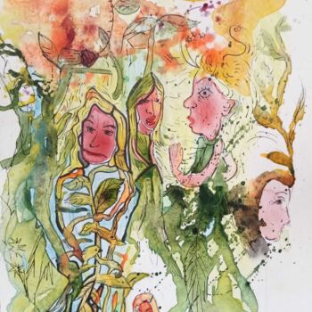 "Les filles" başlıklı Tablo Laurence Bonnet tarafından, Orijinal sanat, Suluboya