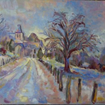 Peinture intitulée "Village" par Laurence Cohen, Œuvre d'art originale