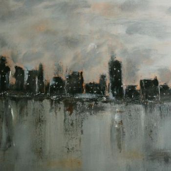 Painting titled "City" by Laurence Girerd, Original Artwork