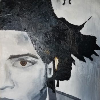 Pintura intitulada "Jean-Michel Basquiat" por Laurence Vandoorne, Obras de arte originais, Óleo