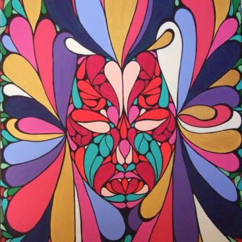 Painting titled "L'amazone" by Rll, Original Artwork, Acrylic