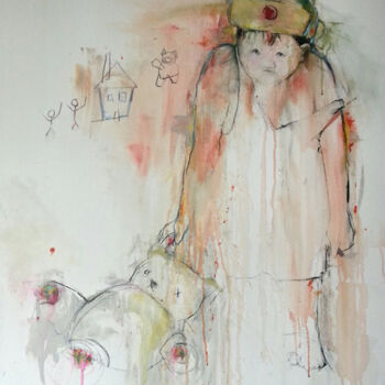 Картина под названием ""J'ai eu la peau de…" - Laurent Bergues, Подлинное произведение искусства, Акрил Установлен на Деревя…