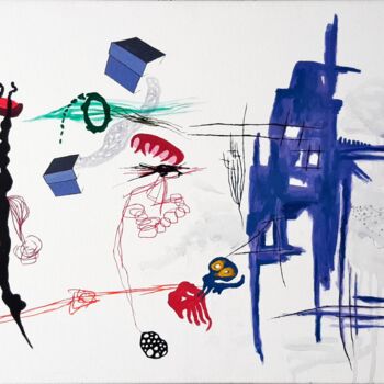 Schilderij getiteld "Dystopic 1" door Laurent Bernard, Origineel Kunstwerk, Acryl
