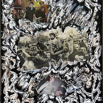 Pintura titulada "TERRE DE ROCK" por Laurent Boron, Obra de arte original, Collages