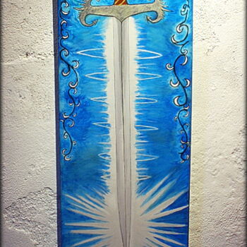 Painting titled "EXCALIBUR" by Laurent Boron, Original Artwork, Oil