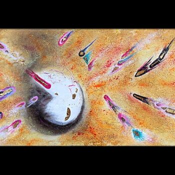 Painting titled "ATOME Interstellaire" by Laurent Boron, Original Artwork, Oil