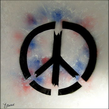 Ζωγραφική με τίτλο "PEACE ALL OVER THE…" από Laurent Boron, Αυθεντικά έργα τέχνης, Λάδι