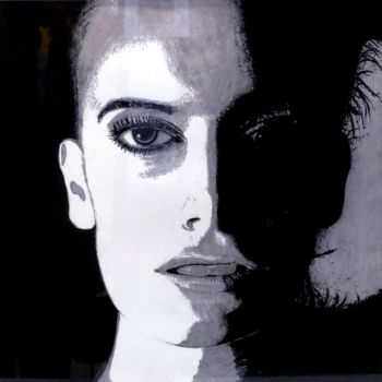 Painting titled "jeune femme" by Laurent Chabrillat, Original Artwork, Marker