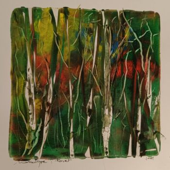 Printmaking titled "Forêt" by Laurent Chabrillat, Original Artwork, Monotype