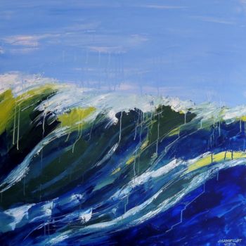 Painting titled "mer agitée" by Laurent Chabrillat, Original Artwork, Acrylic