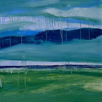 Peinture intitulée "paysage orageux" par Laurent Chabrillat, Œuvre d'art originale, Acrylique