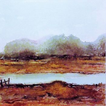 Malerei mit dem Titel "bord de Loire" von Laurent Chabrillat, Original-Kunstwerk, Aquarell