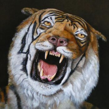 Painting titled "le tigre" by Laurent Coquard, Original Artwork