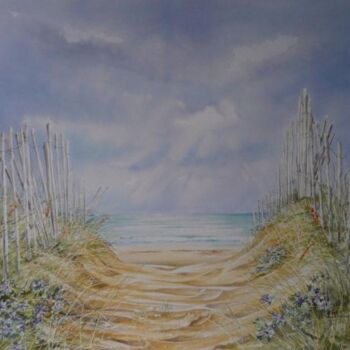 Картина под названием "passage dans la dun…" - Laurent Coquard, Подлинное произведение искусства