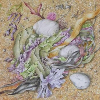 Painting titled "les algues" by Laurent Coquard, Original Artwork