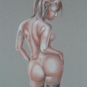 Drawing titled "femme nue" by Laurent Coquard, Original Artwork