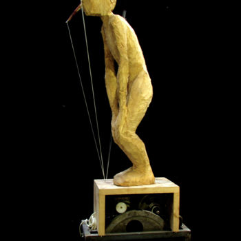 Skulptur mit dem Titel "enfant-soldat-2b.jpg" von Laurent Descotils, Original-Kunstwerk, Holz