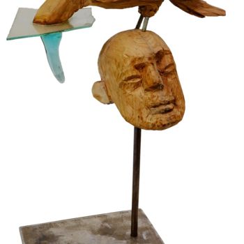 Skulptur mit dem Titel "max-y-a-pense.jpg" von Laurent Descotils, Original-Kunstwerk, Holz