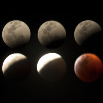 Arts numériques intitulée "Eclipse de Lune dan…" par Naturel Irtiched, Œuvre d'art originale, Photo montage