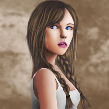 Digital Arts titled "Lara style" by Laurent Drai-Floret, Original Artwork, Digital Painting
