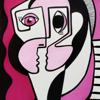 Pintura titulada "Pink Lady" por Laurent Folco, Obra de arte original, Acrílico