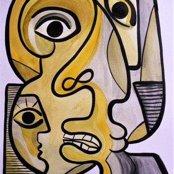 Картина под названием "Face à Face" - Laurent Folco, Подлинное произведение искусства