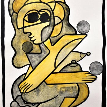 Peinture intitulée "La femme Soleil" par Laurent Folco, Œuvre d'art originale, Acrylique