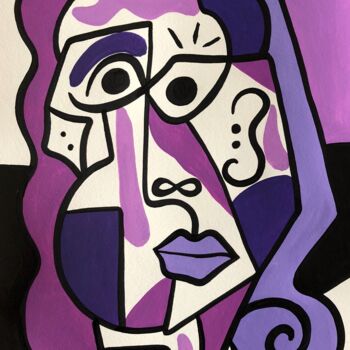 Peinture intitulée "Violette" par Laurent Folco, Œuvre d'art originale, Acrylique