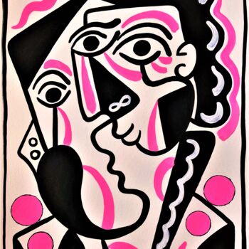 Painting titled "La vie en rose Fluo." by Laurent Folco, Original Artwork, Acrylic