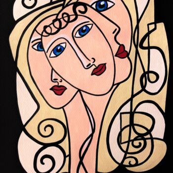 Painting titled "Ladies." by Laurent Folco, Original Artwork, Acrylic
