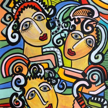 Painting titled "Petit bonheur" by Laurent Folco, Original Artwork, Acrylic