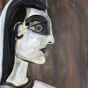 Painting titled "Portrait de femme 2" by Laurent Folco, Original Artwork, Acrylic