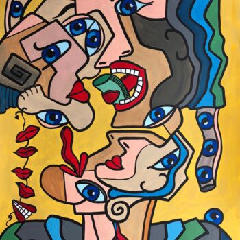 Painting titled "Consommation" by Laurent Folco, Original Artwork, Acrylic