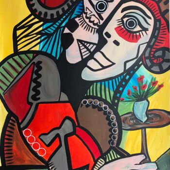 Картина под названием "La mexicaine au gué…" - Laurent Folco, Подлинное произведение искусства, Акрил