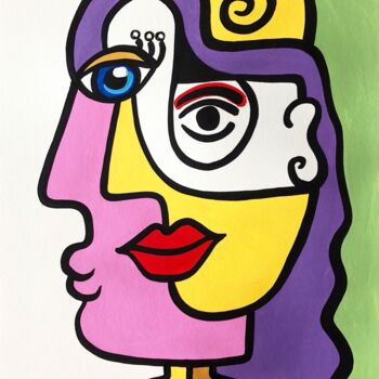 Painting titled "Madame." by Laurent Folco, Original Artwork, Acrylic