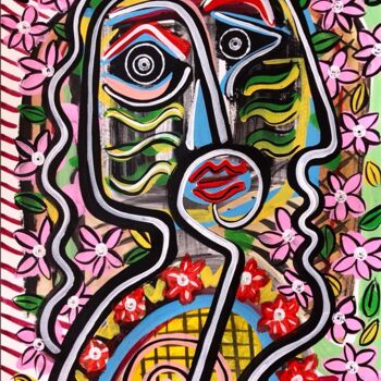 Painting titled "Paradis." by Laurent Folco, Original Artwork, Acrylic