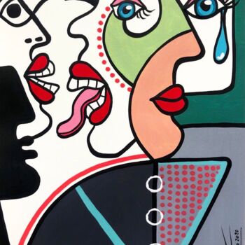 Painting titled "Harcèlement" by Laurent Folco, Original Artwork, Acrylic