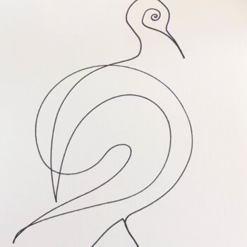 Dessin intitulée "Oiseau1" par Laurent Folco, Œuvre d'art originale, Marqueur