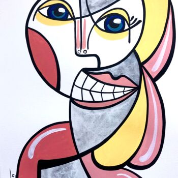 Painting titled "Sourire en coin." by Laurent Folco, Original Artwork, Acrylic
