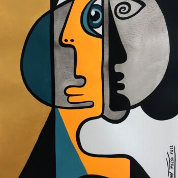Painting titled "Dipôle" by Laurent Folco, Original Artwork, Acrylic