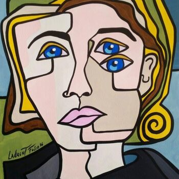 Painting titled "Emmanuelle Beart" by Laurent Folco, Original Artwork, Acrylic