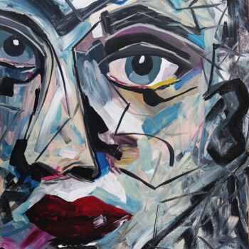 Peinture intitulée "portrait femme" par Laurent Folco, Œuvre d'art originale, Acrylique