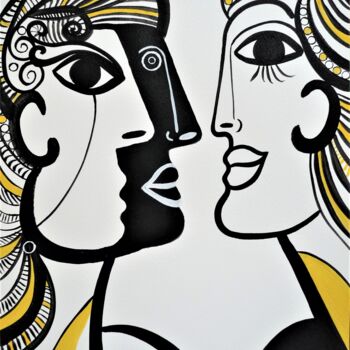 Peinture intitulée "Face à Face" par Laurent Folco, Œuvre d'art originale, Acrylique