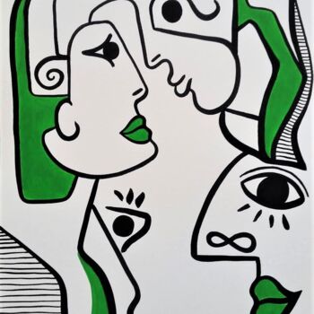 Painting titled "Green." by Laurent Folco, Original Artwork, Acrylic