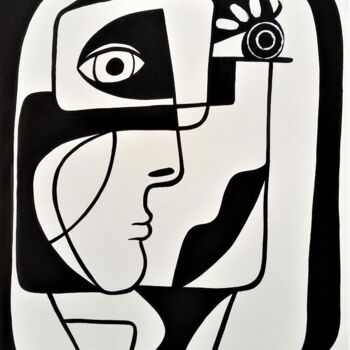 Painting titled "Noir et Blanc" by Laurent Folco, Original Artwork, Acrylic