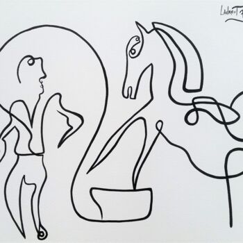 Painting titled "Horse : Circus 2" by Laurent Folco, Original Artwork, Acrylic