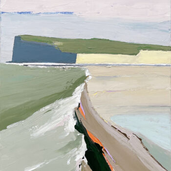 Картина под названием "Falaises et plage d…" - Laurent Gilbert, Подлинное произведение искусства, Акрил