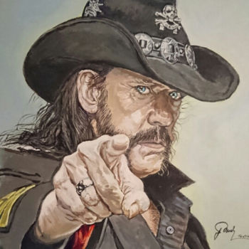 Pintura titulada "le Grand Lemmy" por Laurent Gluck, Obra de arte original, Acrílico